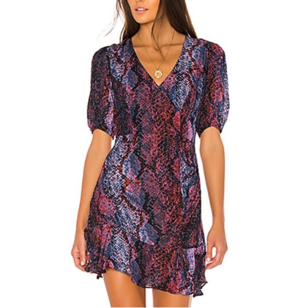 Parker Short Sleeve Dress Snake Print Size 2